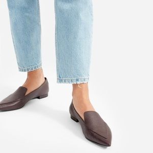 Maroon pointed toe boss flat Everlane